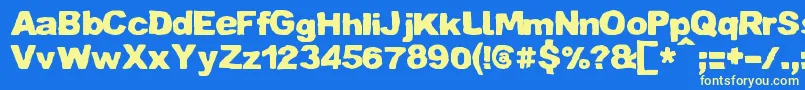 ZaiCrumpledpaper Font – Yellow Fonts on Blue Background