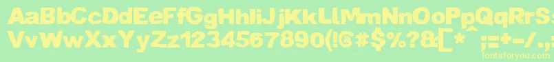 ZaiCrumpledpaper Font – Yellow Fonts on Green Background