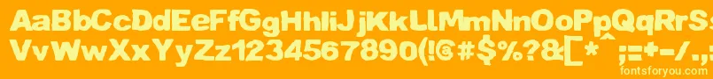 ZaiCrumpledpaper Font – Yellow Fonts on Orange Background