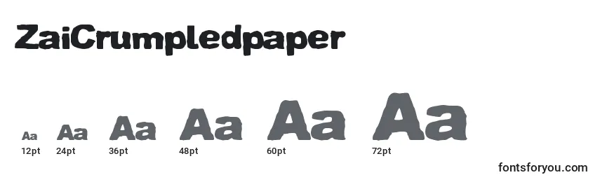 Größen der Schriftart ZaiCrumpledpaper