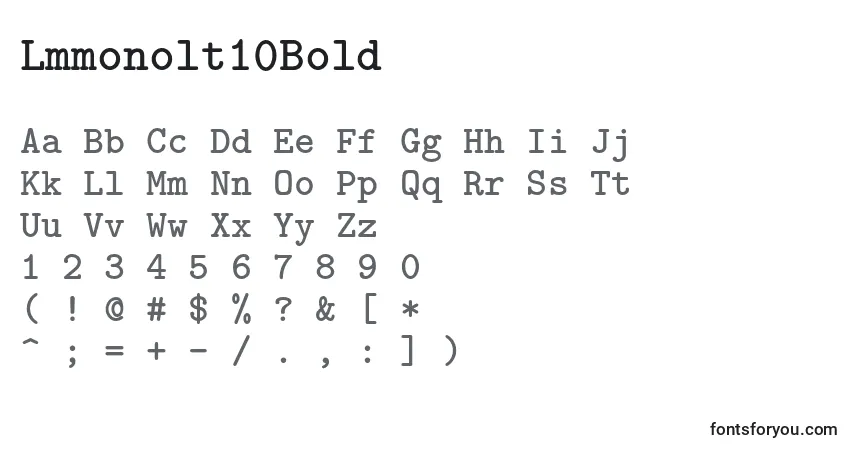 Lmmonolt10Boldフォント–アルファベット、数字、特殊文字