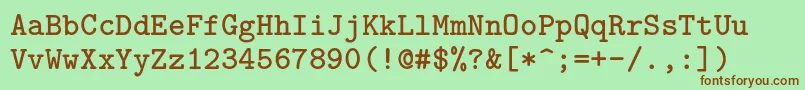 Lmmonolt10Bold Font – Brown Fonts on Green Background