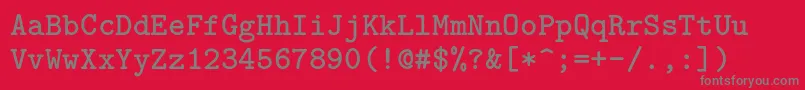 フォントLmmonolt10Bold – 赤い背景に灰色の文字