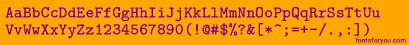 Lmmonolt10Bold Font – Purple Fonts on Orange Background