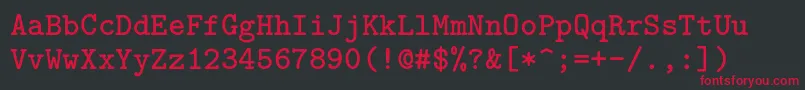 フォントLmmonolt10Bold – 黒い背景に赤い文字
