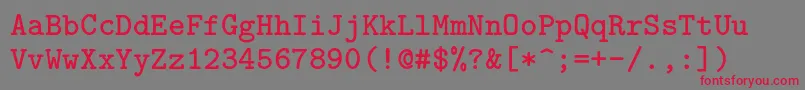 Lmmonolt10Bold Font – Red Fonts on Gray Background