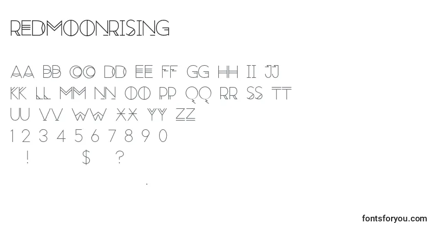 Czcionka RedMoonRising – alfabet, cyfry, specjalne znaki