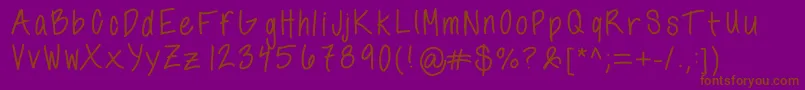 Annshandwriting Font – Brown Fonts on Purple Background