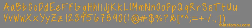 Annshandwriting Font – Orange Fonts on Gray Background