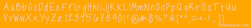 Annshandwriting Font – Pink Fonts on Orange Background