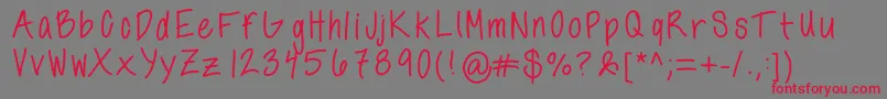 Annshandwriting Font – Red Fonts on Gray Background