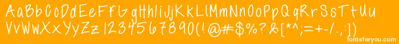 Annshandwriting Font – White Fonts on Orange Background