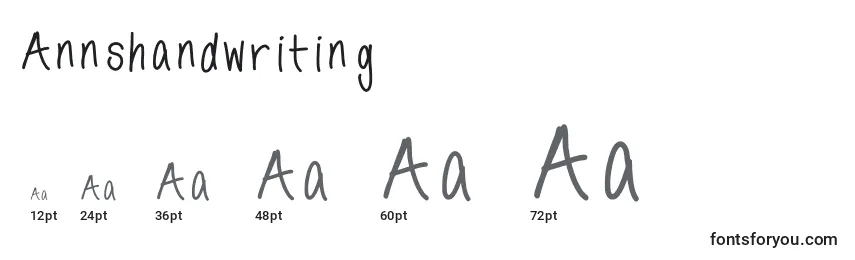 Размеры шрифта Annshandwriting