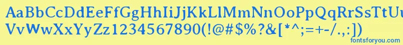 AveriaserifRegular Font – Blue Fonts on Yellow Background