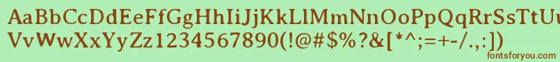 AveriaserifRegular Font – Brown Fonts on Green Background