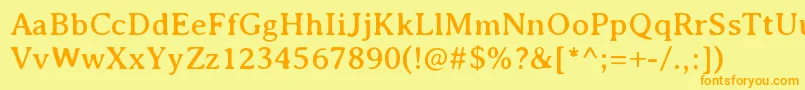 AveriaserifRegular Font – Orange Fonts on Yellow Background