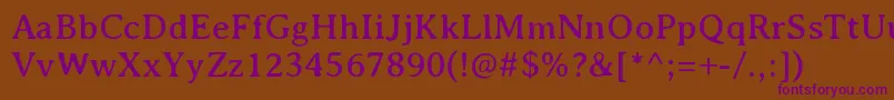 AveriaserifRegular Font – Purple Fonts on Brown Background