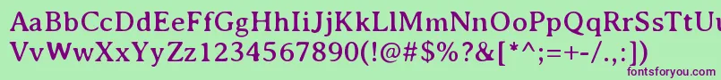 AveriaserifRegular Font – Purple Fonts on Green Background