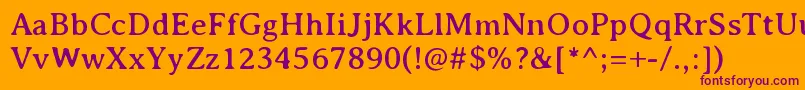 AveriaserifRegular Font – Purple Fonts on Orange Background