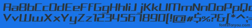 SquareaExpandedOblique Font – Black Fonts on Blue Background
