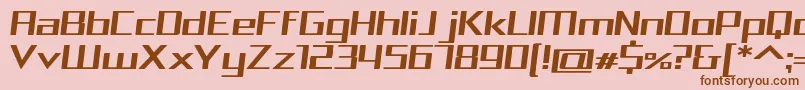 Police SquareaExpandedOblique – polices brunes sur fond rose
