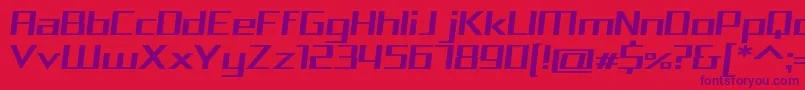SquareaExpandedOblique Font – Purple Fonts on Red Background
