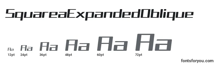 Размеры шрифта SquareaExpandedOblique