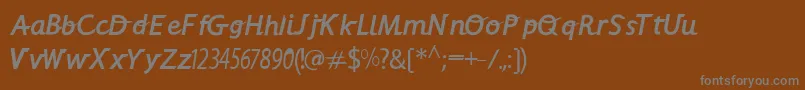 Alphacrisp-Schriftart – Graue Schriften auf braunem Hintergrund