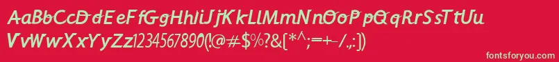 Alphacrisp Font – Green Fonts on Red Background