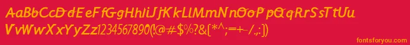 Alphacrisp Font – Orange Fonts on Red Background