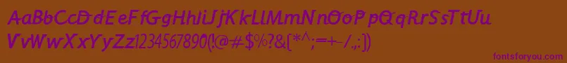 Шрифт Alphacrisp – фиолетовые шрифты на коричневом фоне