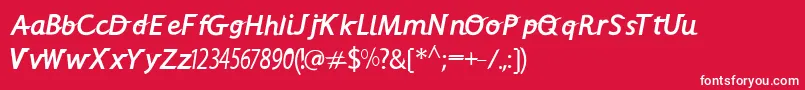 フォントAlphacrisp – 赤い背景に白い文字