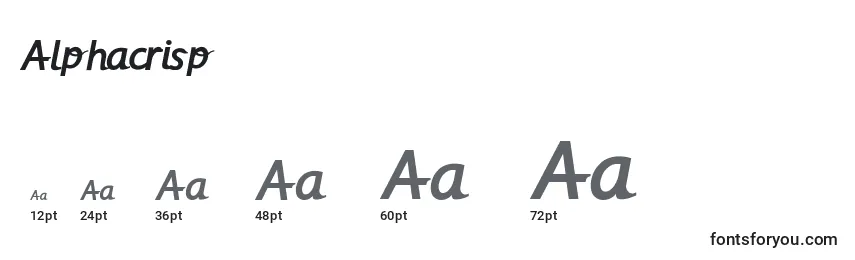Размеры шрифта Alphacrisp