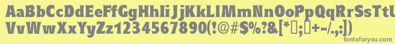 フォントEleutheriadisplayssk – 黄色の背景に灰色の文字