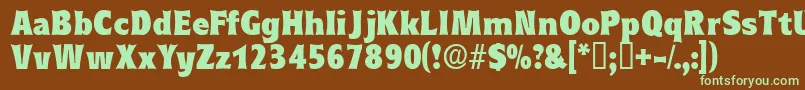 Eleutheriadisplayssk-fontti – vihreät fontit ruskealla taustalla