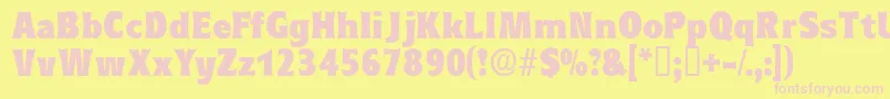 Eleutheriadisplayssk-fontti – vaaleanpunaiset fontit keltaisella taustalla
