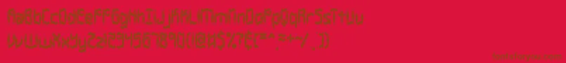 ZirconiaBrk-Schriftart – Braune Schriften auf rotem Hintergrund