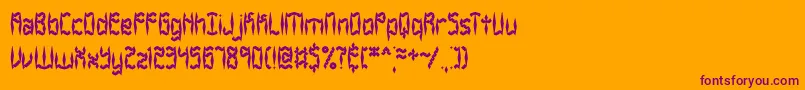 ZirconiaBrk Font – Purple Fonts on Orange Background