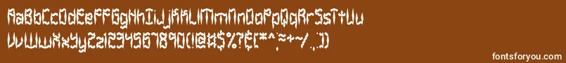 フォントZirconiaBrk – 茶色の背景に白い文字