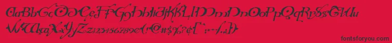 Hollyjinglesolidital Font – Black Fonts on Red Background