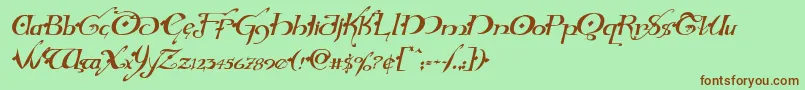 Hollyjinglesolidital Font – Brown Fonts on Green Background