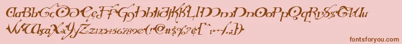 Hollyjinglesolidital Font – Brown Fonts on Pink Background