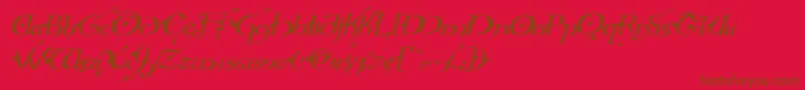 Hollyjinglesolidital Font – Brown Fonts on Red Background