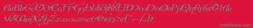 Hollyjinglesolidital Font – Gray Fonts on Red Background