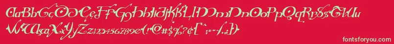 フォントHollyjinglesolidital – 赤い背景に緑の文字