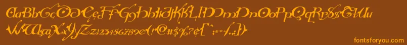 Hollyjinglesolidital Font – Orange Fonts on Brown Background