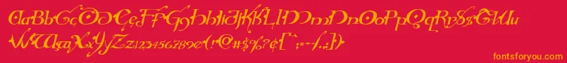 フォントHollyjinglesolidital – 赤い背景にオレンジの文字