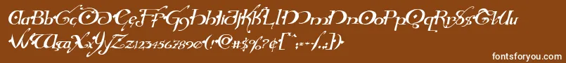 フォントHollyjinglesolidital – 茶色の背景に白い文字