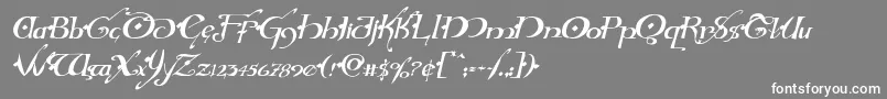 フォントHollyjinglesolidital – 灰色の背景に白い文字