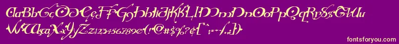 Hollyjinglesolidital Font – Yellow Fonts on Purple Background